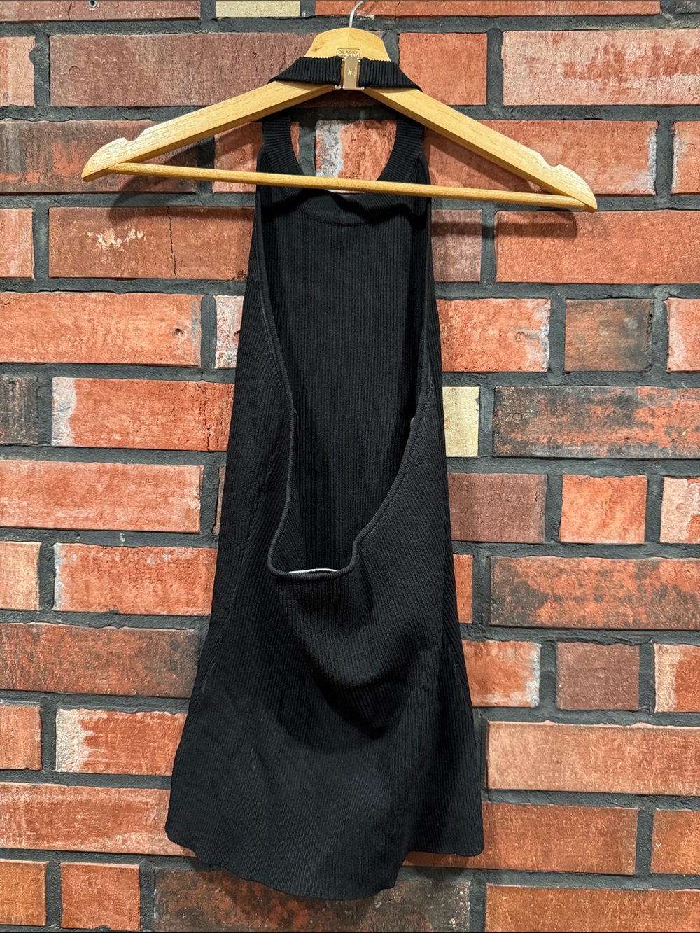 Milly Black Ribbed Halter 
Top - Picture 5 of 10